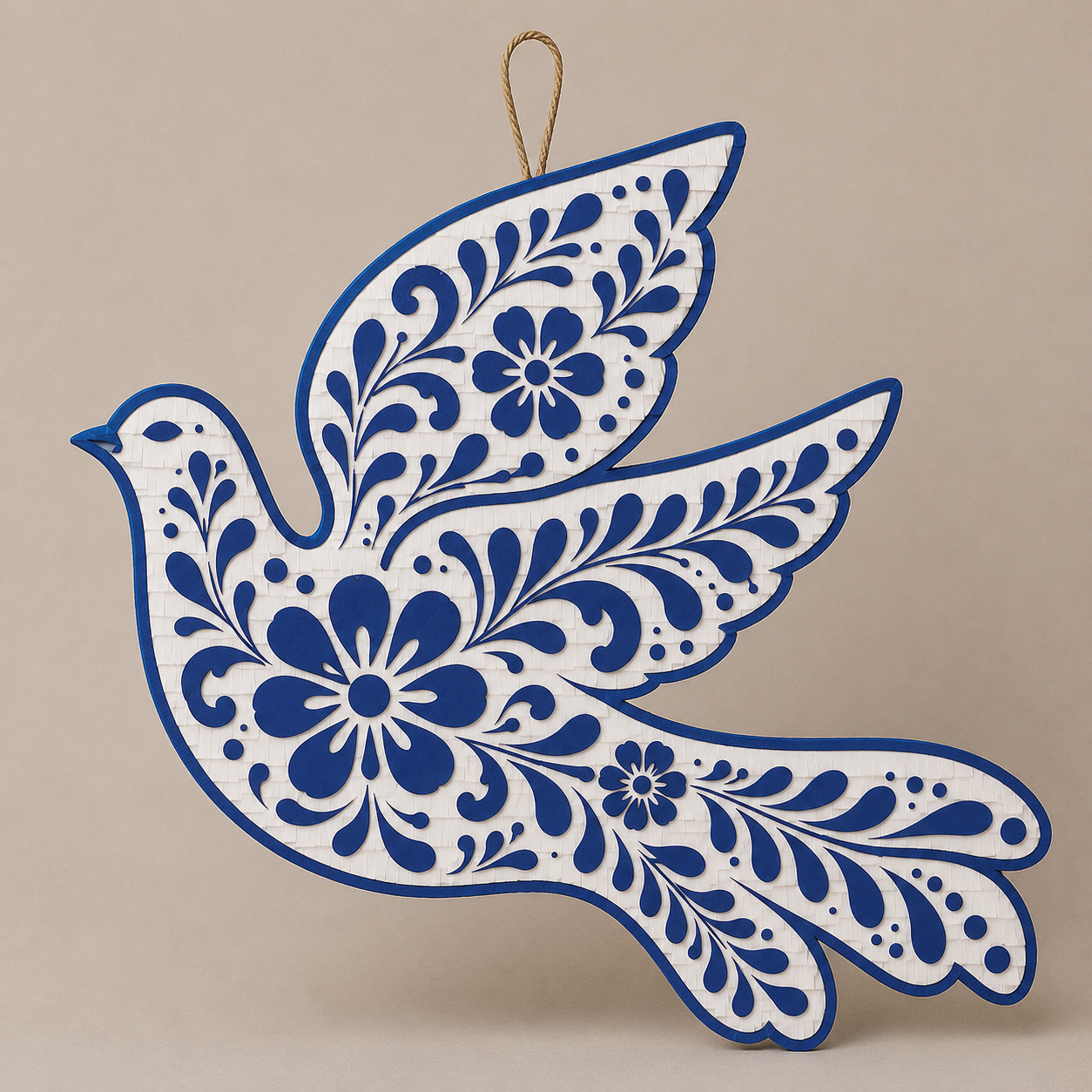 🕊️ Talavera Dove Piñata – Handmade Mexican Folk Art Party Decoration for Weddings, Quinceañeras & Baptism Celebrations