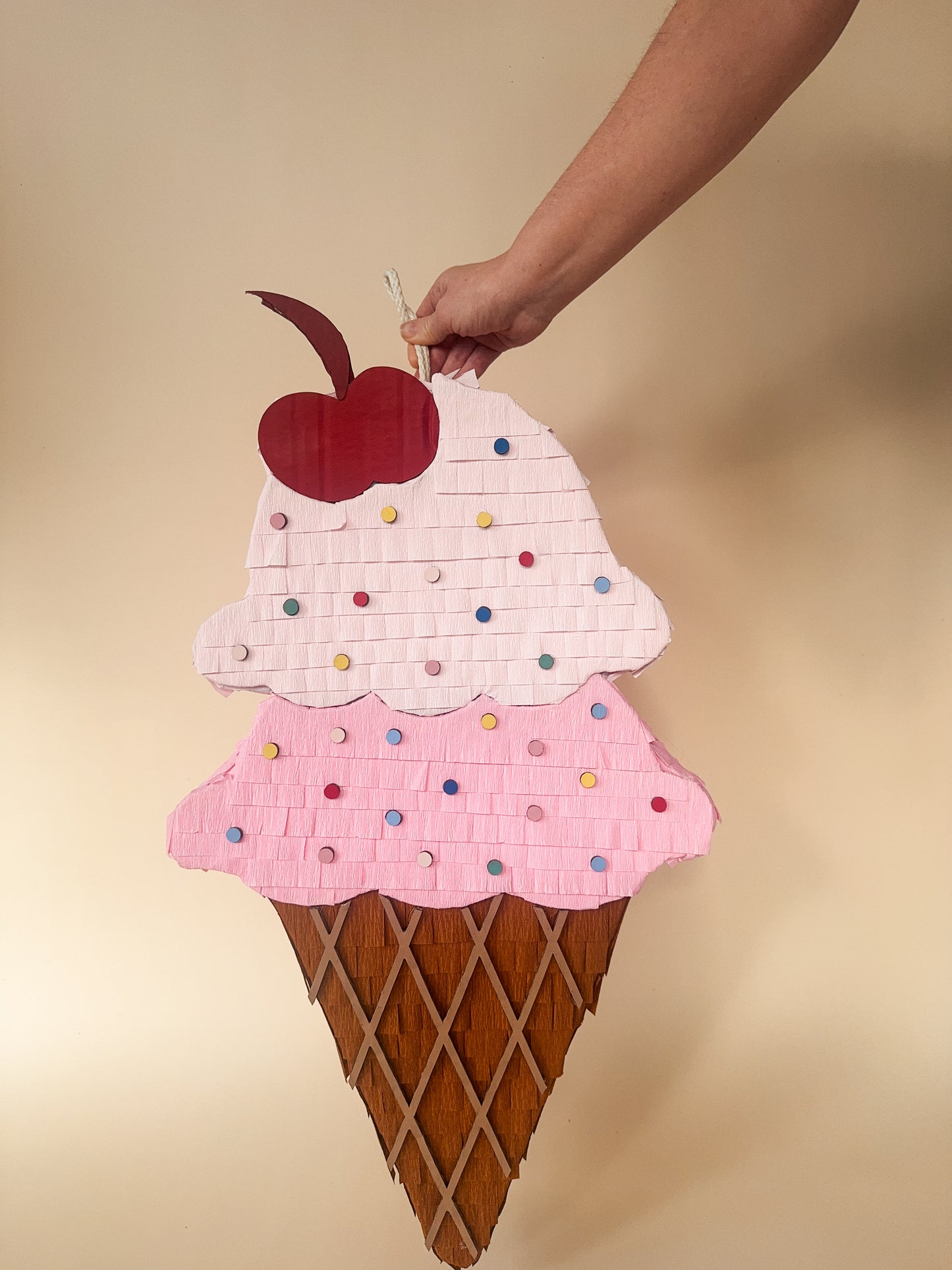 🍦 Ice Cream Sundae Piñata – Handcrafted Ice Cream Cone Piñata for Sweet Birthday Parties & Dessert-Themed Celebrations