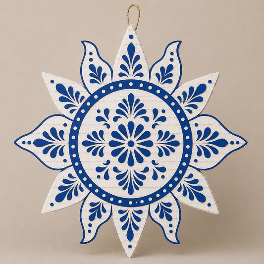 🌞 Talavera Sun Piñata – Handmade Mexican Folk Art Party Decoration for Weddings, Quinceañeras & Fiesta-Themed Celebrations