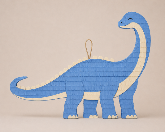 🦕 Brachiosaurus Piñata – Handmade Blue Long-Neck Dinosaur Party Decoration for Dino Birthdays & Jurassic-Themed Celebrations