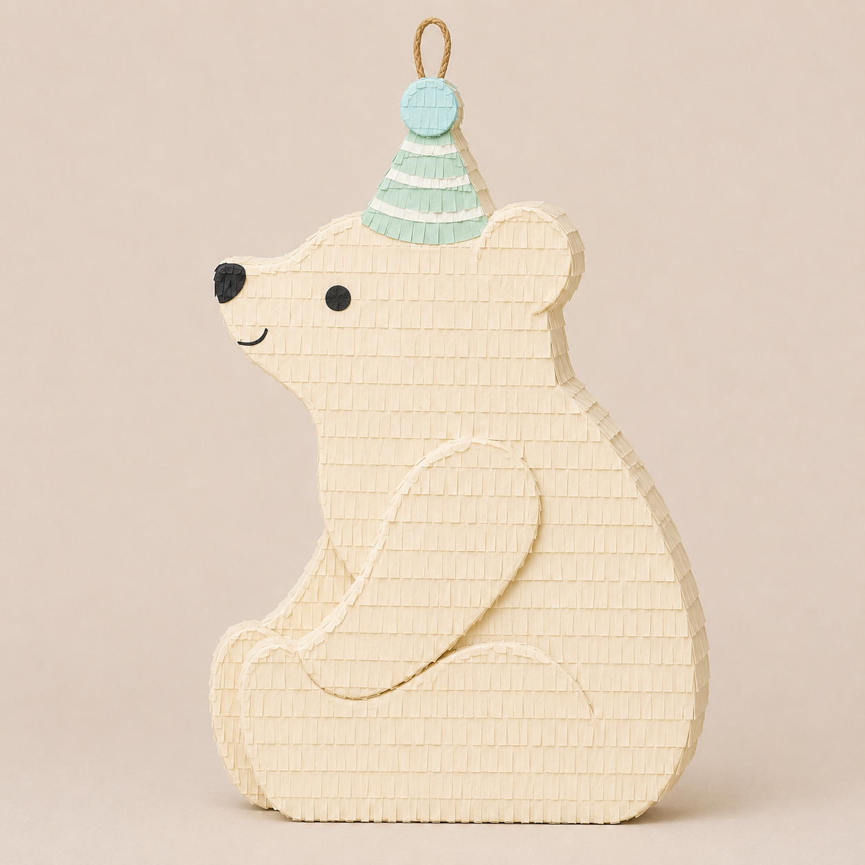 🐻‍❄️ Party Polar Bear Piñata – Handmade Bear Birthday Decoration for Baby Showers, Winter Parties & Kids' Celebrations