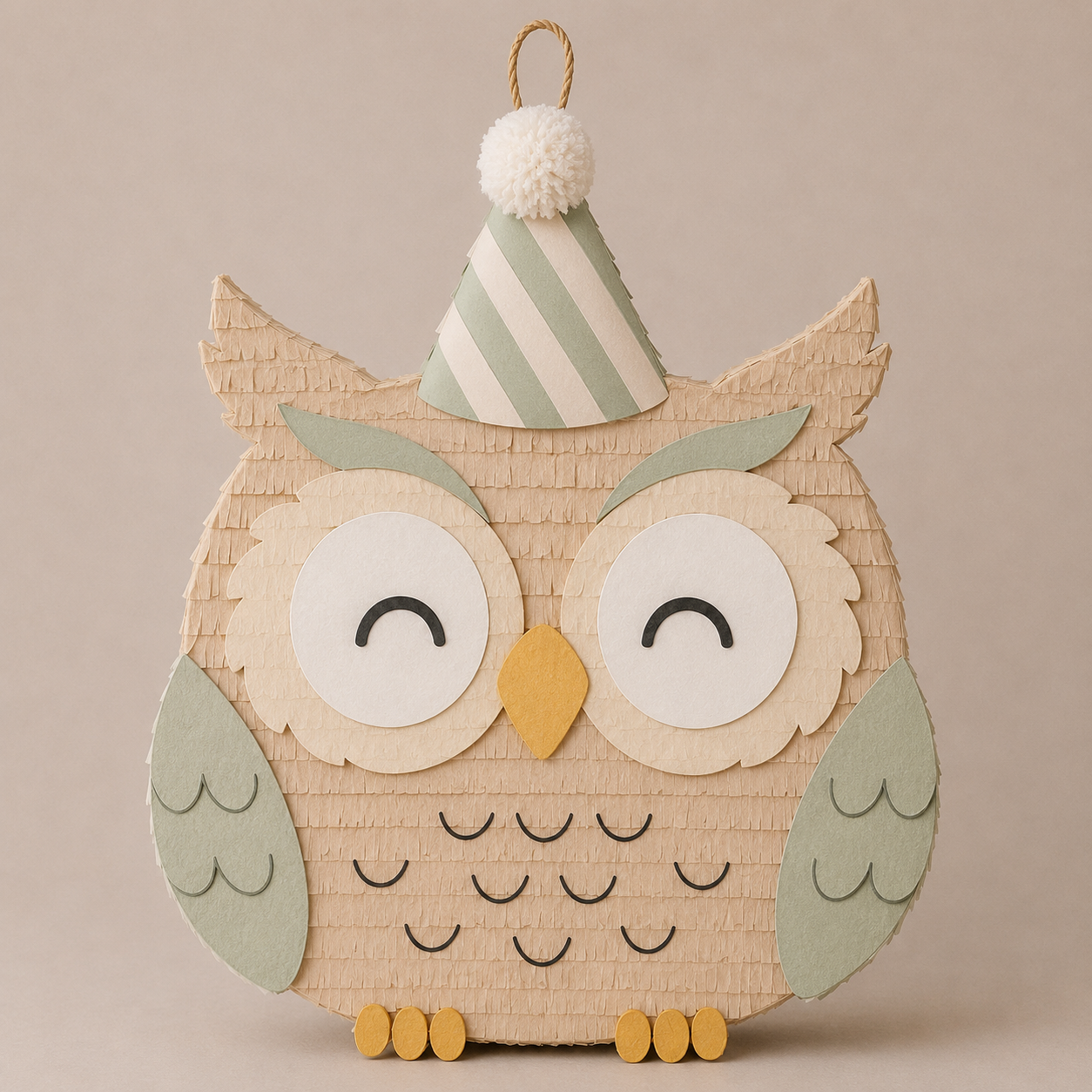 🦉 Party Owl Piñata – Handmade Woodland Party Decoration for Birthdays, Baby Showers & Forest-Themed Celebrations
