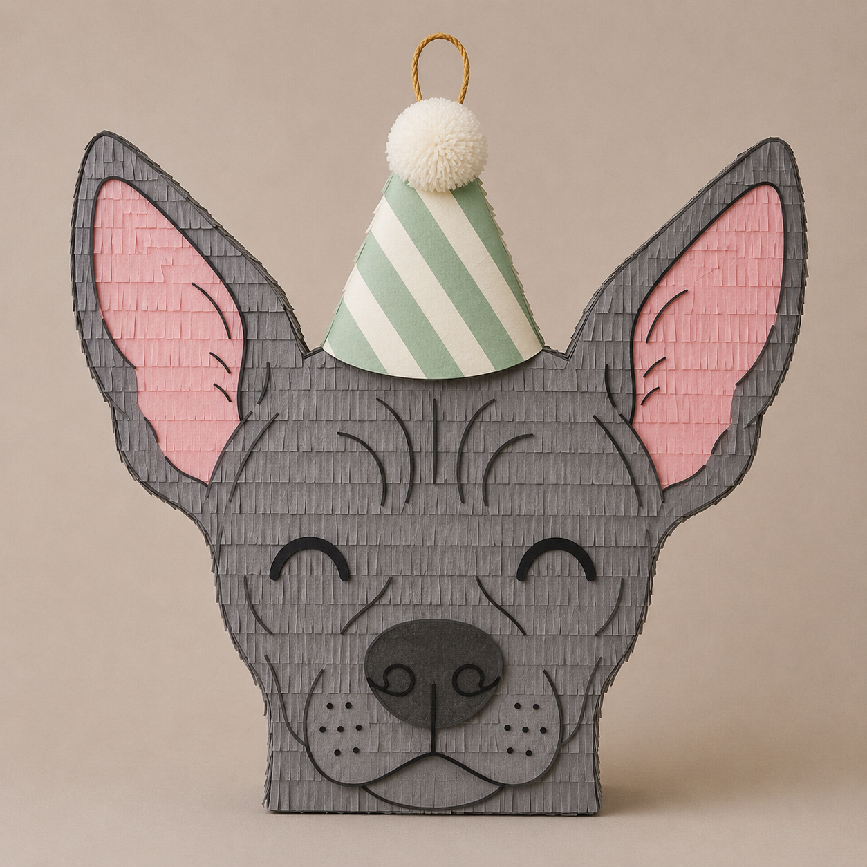 🐾 Party Xoloescuintle Piñata – Handmade Mexican Hairless Dog Party Decoration for Birthdays & Fiesta-Themed Celebrations