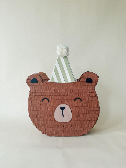 🐻 Birthday Bear Piñata – Handmade Party Decoration for Kids, Candy Holder