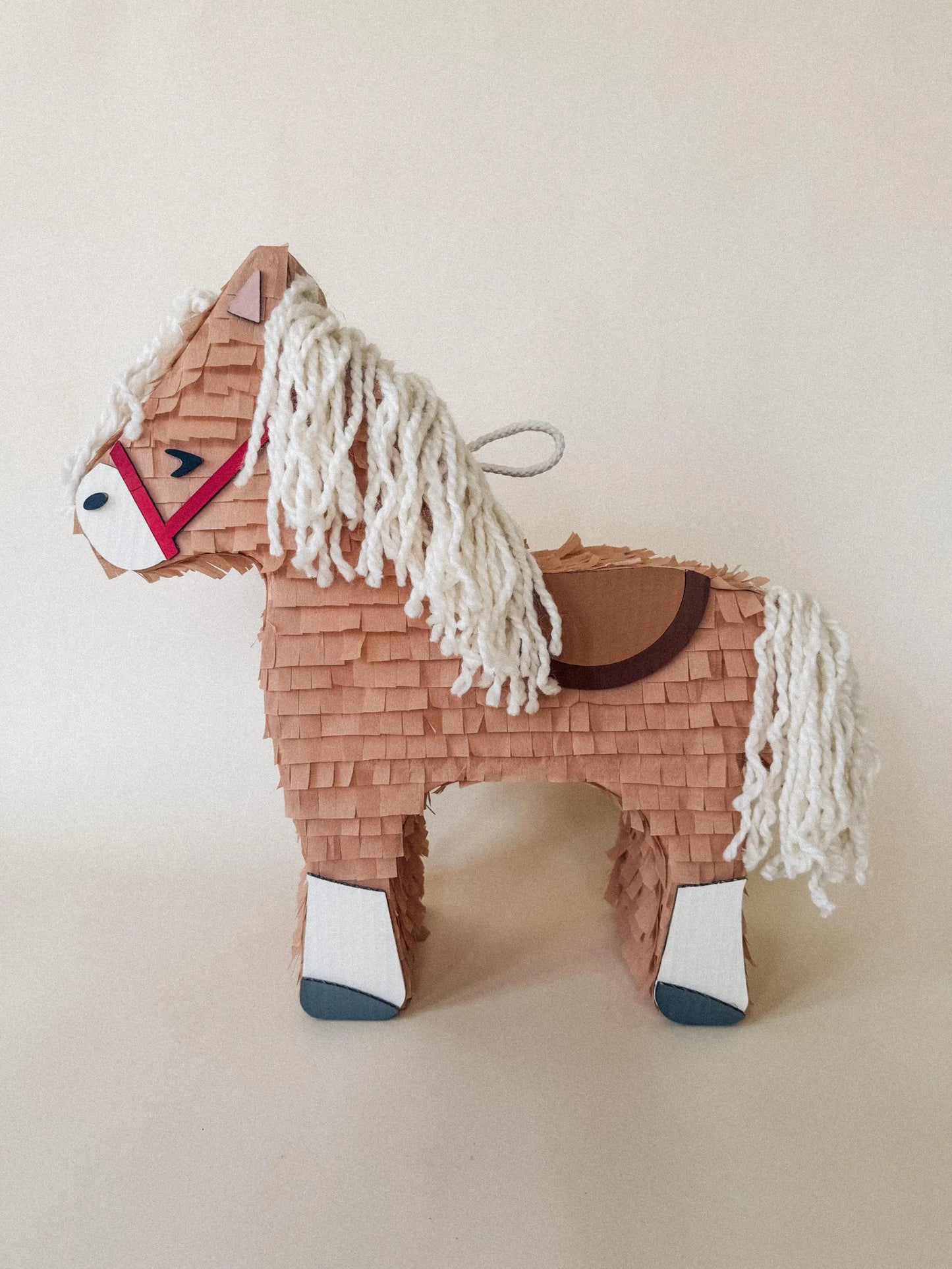🐴 Birthday Horse Piñata – Handmade 22” Party Decoration with String Mane & Candy Holder