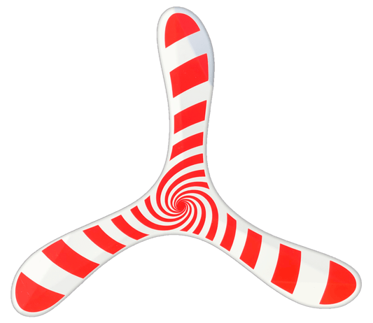 Hypnorang Boomerangs - Short Range and Fun - Plastic with circular flight pattern