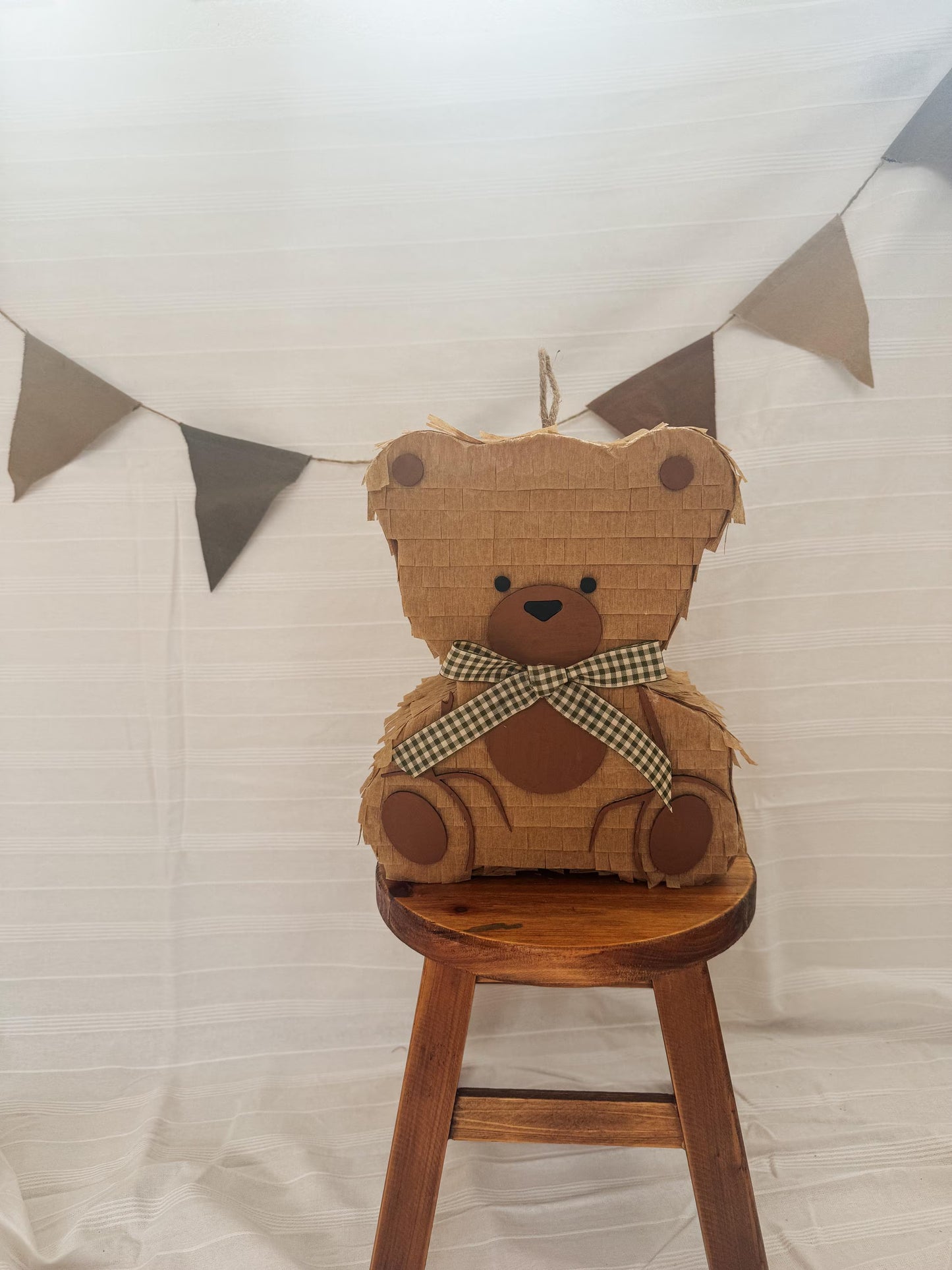 🧸 Small Teddy Bear Piñata – Handmade 12” Party Decoration for Baby Showers, Birthdays & Kids’ Celebrations