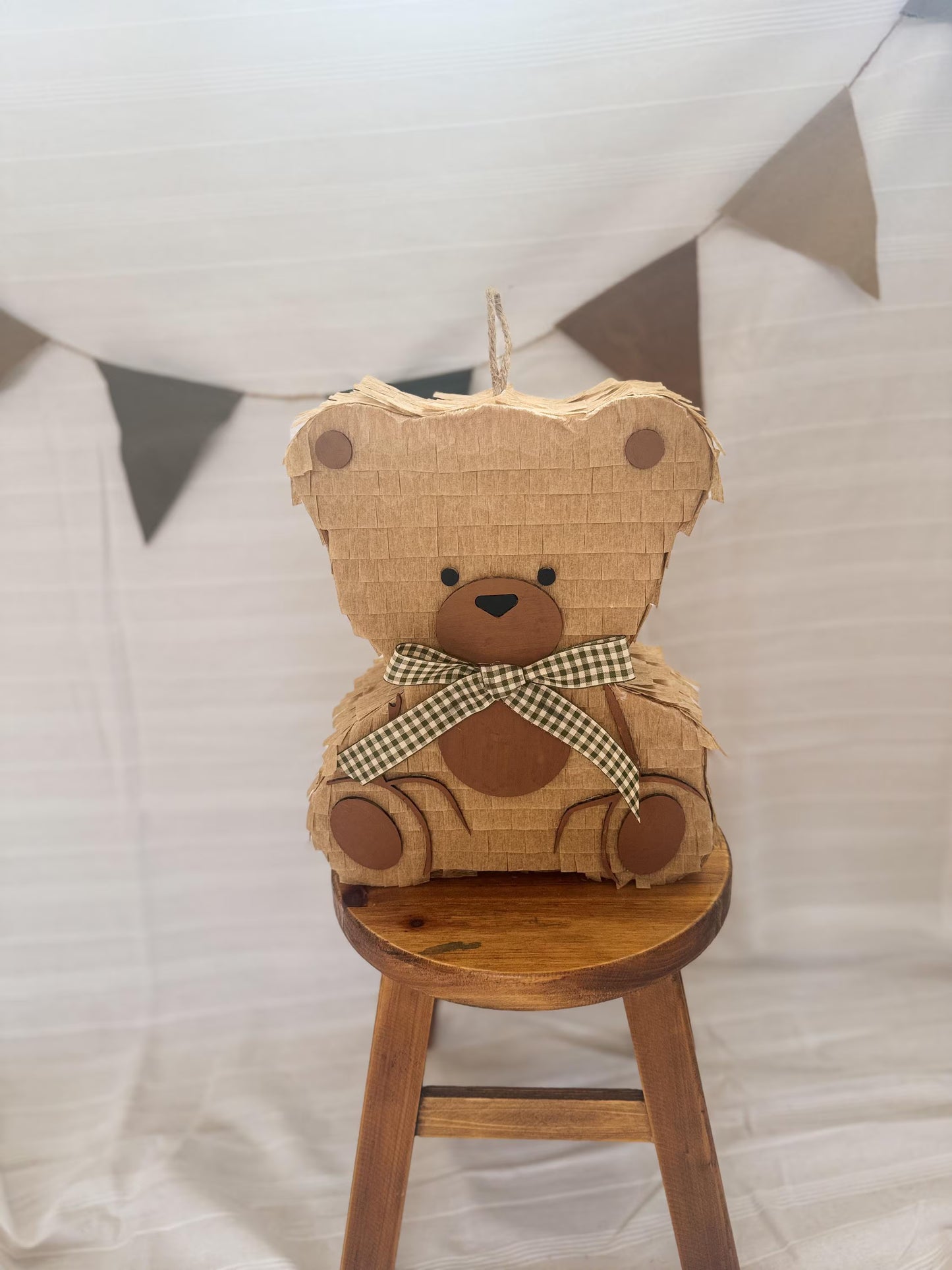 🧸 Small Teddy Bear Piñata – Handmade 12” Party Decoration for Baby Showers, Birthdays & Kids’ Celebrations