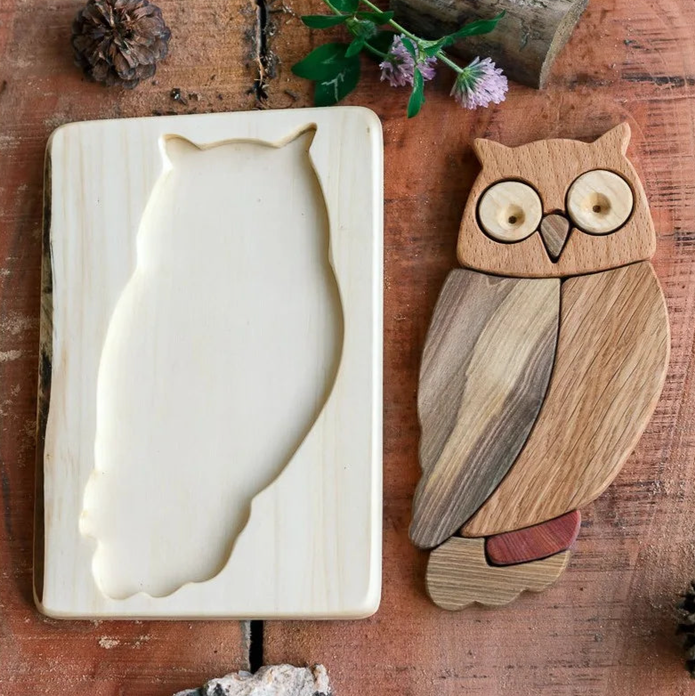 Natural Wood Owl Puzzle